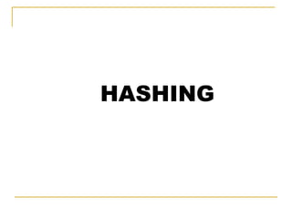 HASHING
 