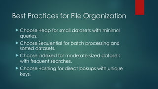 File Organization refers to the way data | PPT