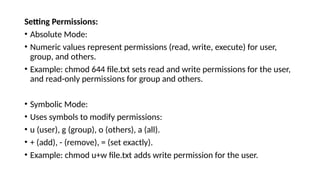 file ownership and file access control groups | PPTX