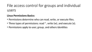 file ownership and file access control groups | PPTX