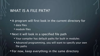File paths and programming | PPT