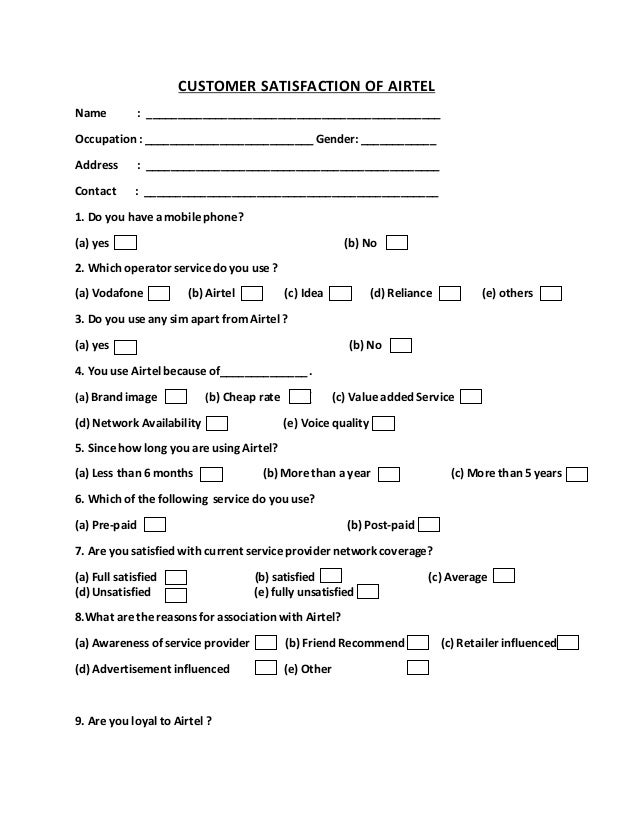 Review literature customer satisfaction airtel