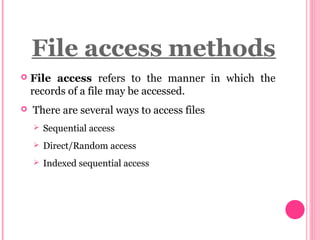 Files | PPT | Operating Systems | Computer Software and Applications