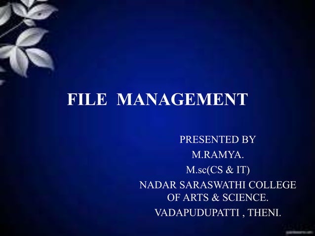 File Management | PPT