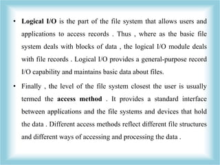 Logical File Storage Method File Management | PPTX
