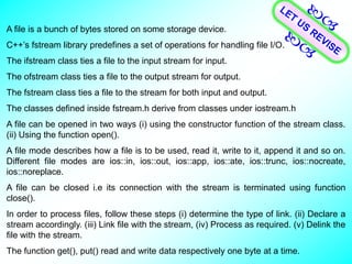 FILE HANDLING IN C++. +2 COMPUTER SCIENCE CBSE AND STATE SYLLABUS | PPT