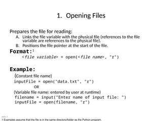python file in python handling for python | PPT