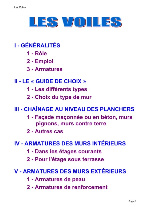 cours les voiles PDF