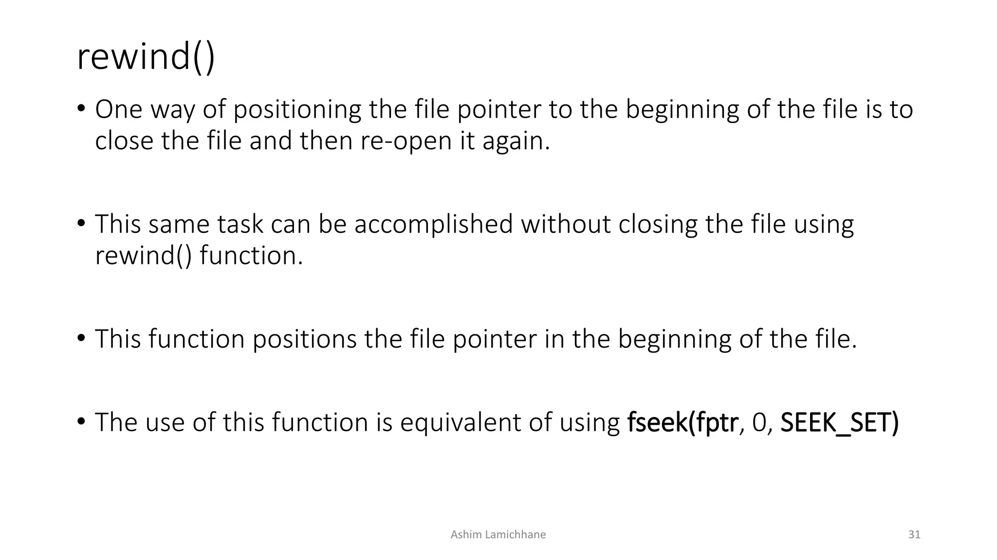 UNIT 10. Files and file handling in C