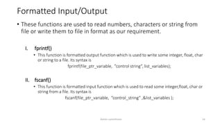 UNIT 10. Files and file handling in C | PPTX