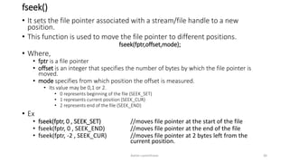 UNIT 10. Files and file handling in C | PPTX