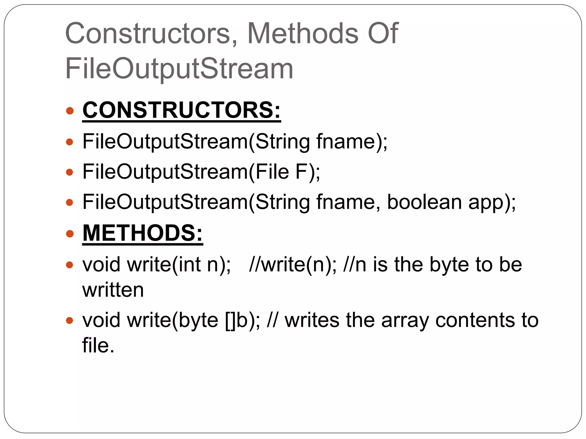Files and streams In Java | PPTX
