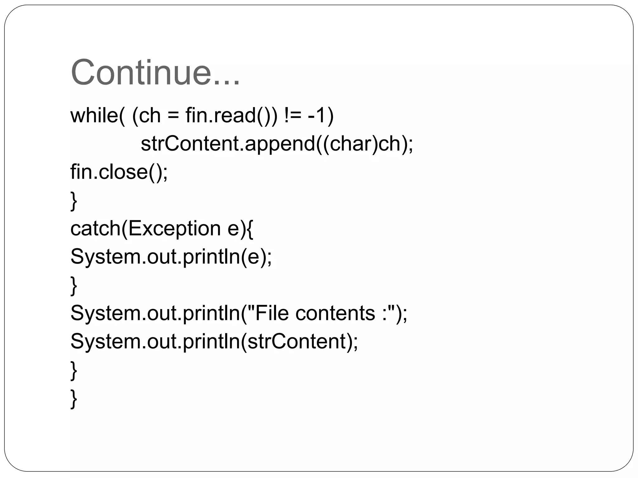 Files and streams In Java | PPTX
