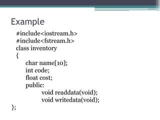 F Stream Class Example Files and streams | PDF