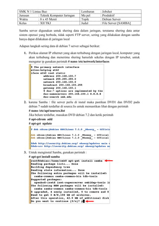 Akses File Server Samba dari Komputer Client