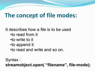 Files in c++ | PPSX