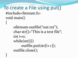 Files in c++ | PPSX