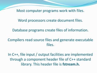 Files in c++ | PPSX