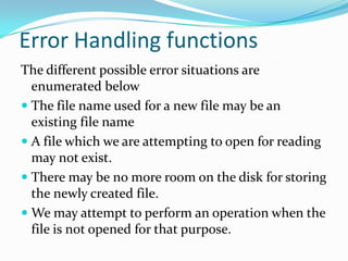 Files in c++ | PPSX