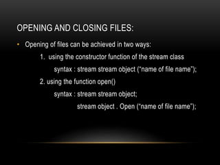 Files in c++ | PPT