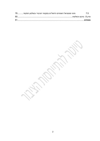 2
2.2
‫המקומי‬ ‫ובשלטון‬ ‫הציבורי‬ ‫בסקטור‬ ‫הדואליים‬ ‫השטחים‬ ‫פוטנציאל‬ ‫מיצוי‬
..........
24
‫פרק‬
4
‫והמלצות‬ ‫סיכום‬ :
................................
................................
................................
.
40
‫נספחים‬
................................
................................
................................
......................
41
 