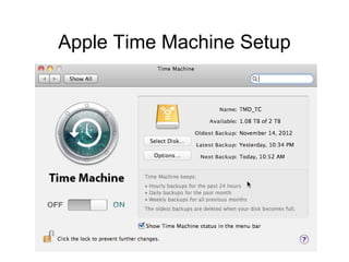 Apple Time Machine Setup
 