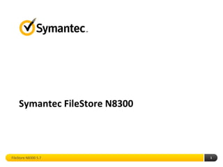 Symantec FileStore N8300



FileStore N8300 5.7            1
 