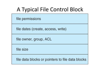 A Typical File Control Block
 