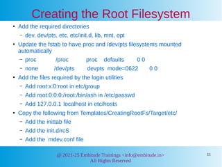 Details on Root Filesystem in Embedded Linux | PDF