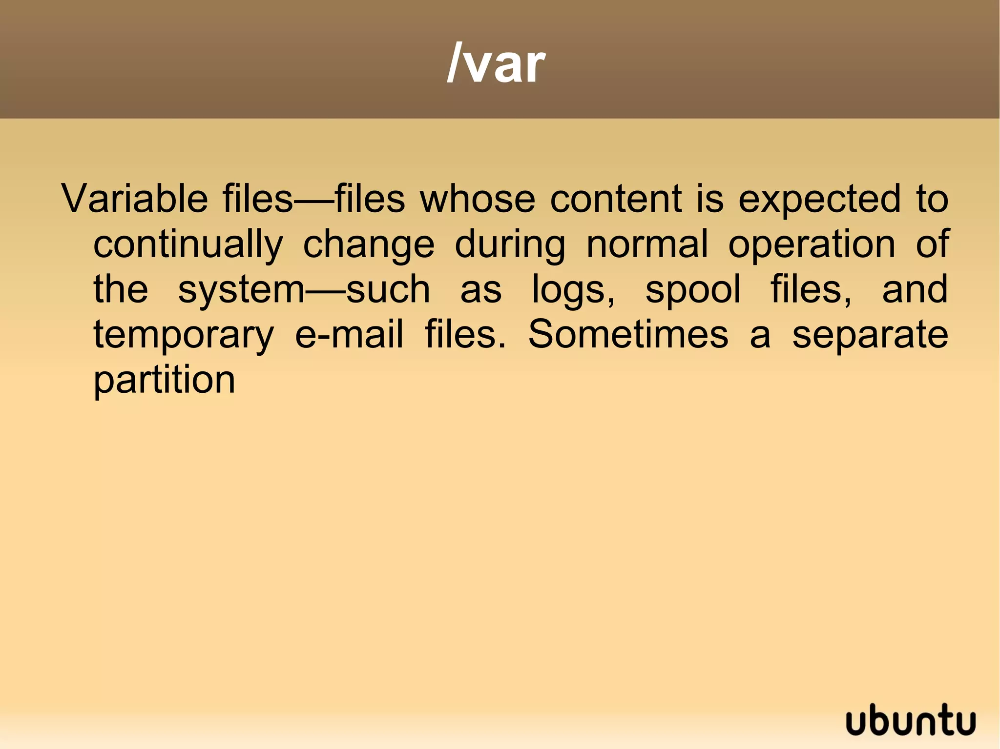 Highlights one important characteristic of the Linux filesystem - everything is a file or a directory.  