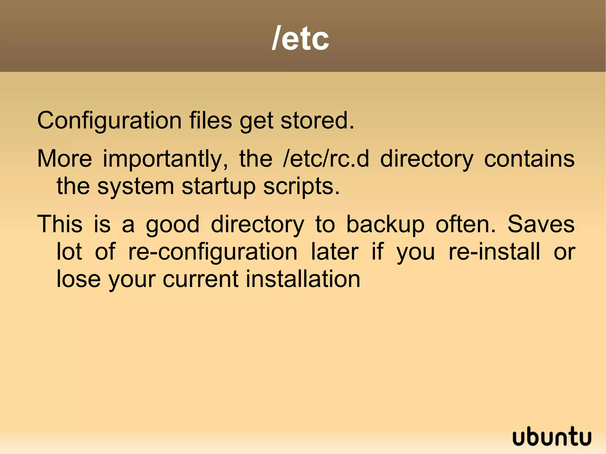 Difference between windows and linux file system hiearchy   Under Windows, the various partitions are detected at boot and assigned a drive letter. Under Linux, unless you mount a partition or a device, the system does not know of the existence of that partition or device. 