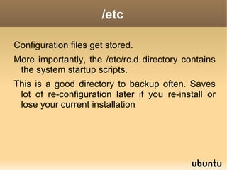 Difference between windows and linux file system hiearchy   Under Windows, the various partitions are detected at boot and assigned a drive letter. Under Linux, unless you mount a partition or a device, the system does not know of the existence of that partition or device. 