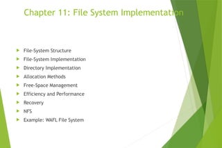 Inplementation Of File Comprehensive Overview of File System Implementation and Management | PPTX