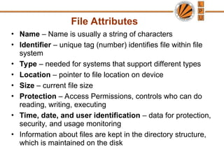 File Name Identification Style File System Interface and its security and protection | PPT