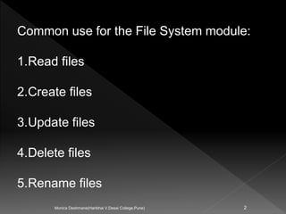 File system node js | PPT