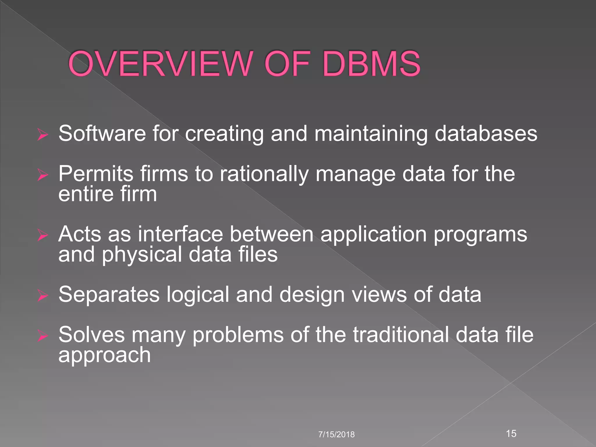 File systems versus a dbms | PPTX