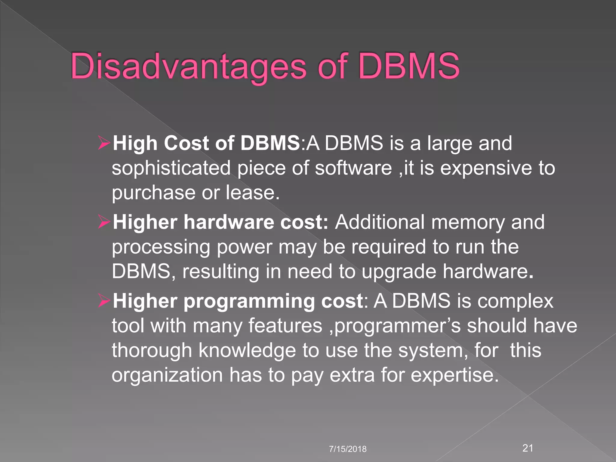 File systems versus a dbms | PPTX