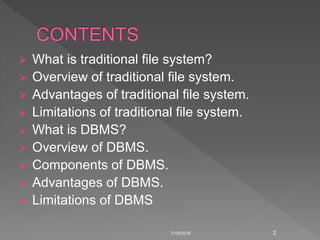 File systems versus a dbms | PPTX
