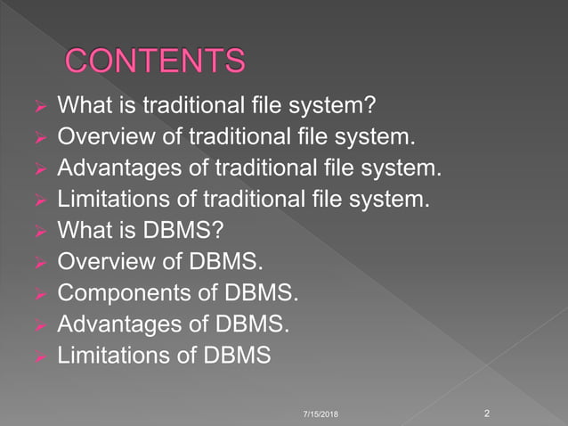File systems versus a dbms | PPTX