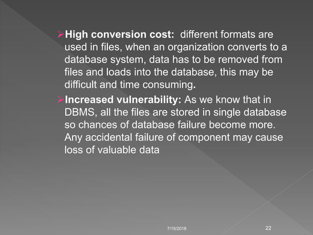 File systems versus a dbms | PPTX