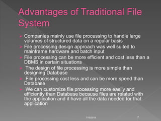 File systems versus a dbms | PPTX