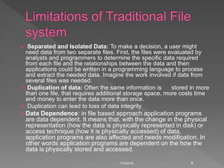 File systems versus a dbms | PPTX