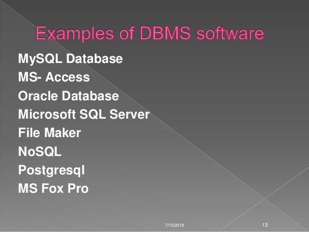 File systems versus a dbms