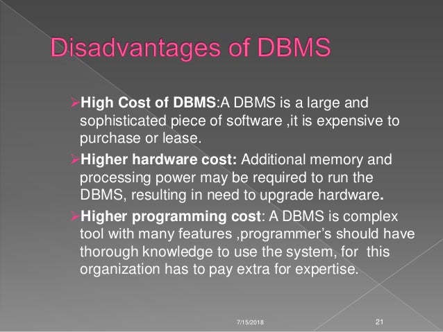 File systems versus a dbms