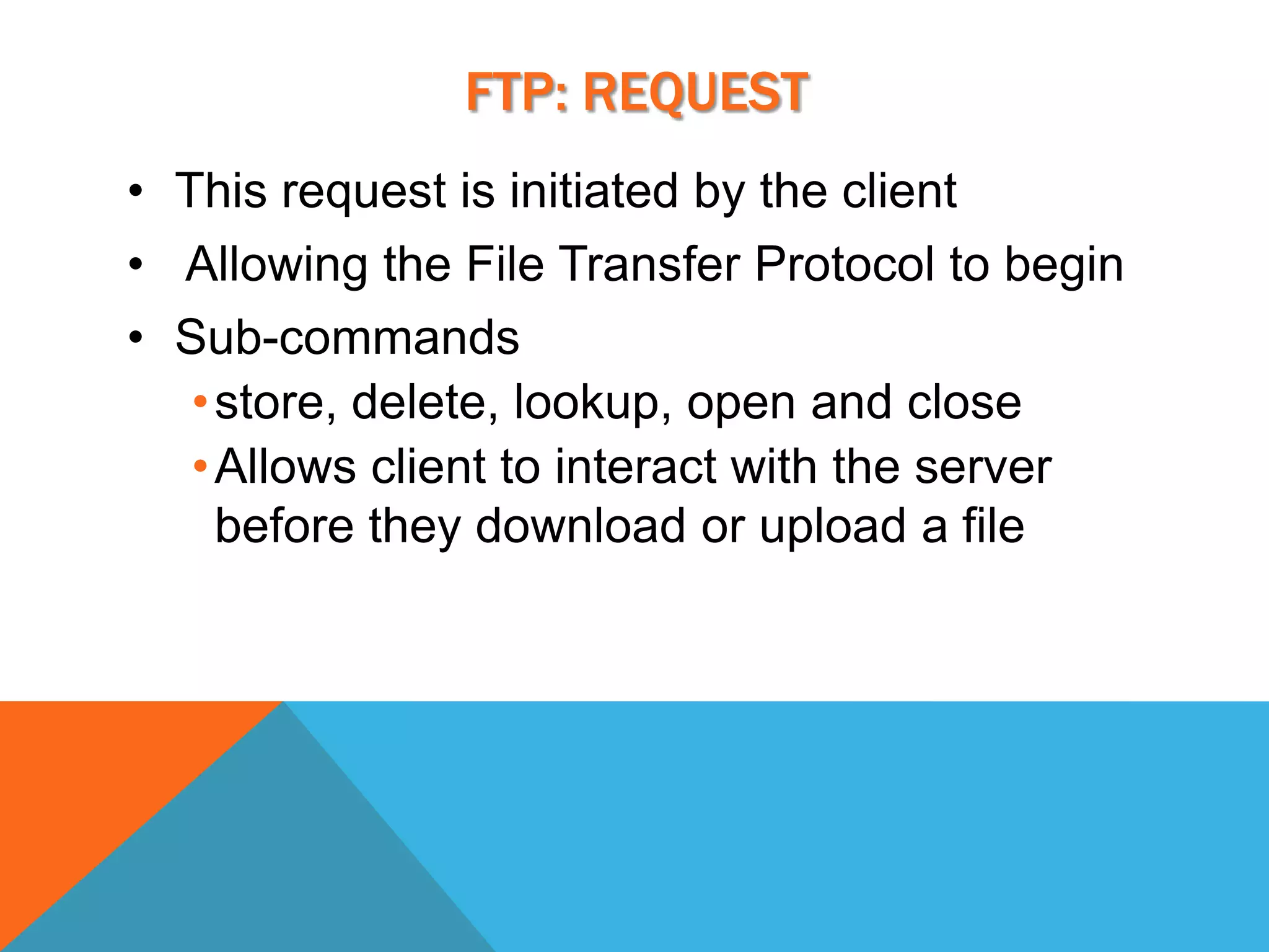 File transfer protocol (ftp) | PPTX | Internet | Computing