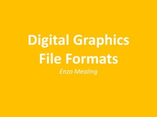 Digital Graphics
File Formats
Enzo Mealing
 