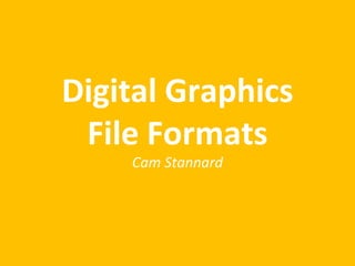 Digital Graphics
File Formats
Cam Stannard
 