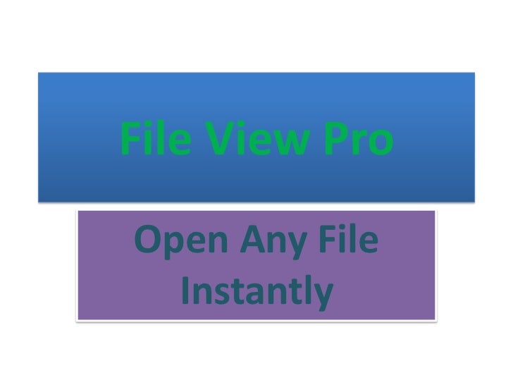 File view pro converter,how to open file view pro