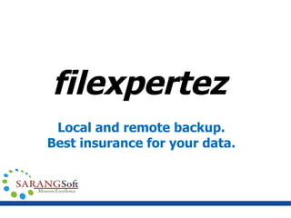 Local and remote backup. Best insurance for your data. filexpertez 