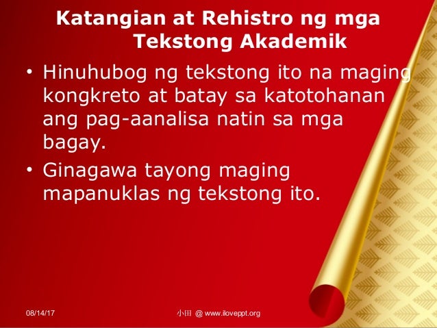 mga teksto ng diskurso Diskurso -maaaring tumutukoy sa suliraning panlipunan -tungkol sa lipunan at kultura -tulay sa pagitan ng teksto at lipunan -mapanuri at mapanaliksik -paraan ng panlipunang pagkilos 4 diskurso -kailangang magtataglay ng komunikatib na kompetens at linggwistik kompetens paara maging mahusay sa diskurso. mga teksto ng diskurso Diskurso -maaaring tumutukoy sa suliraning panlipunan -tungkol sa lipunan at kultura -tulay sa pagitan ng teksto at lipunan -mapanuri at mapanaliksik -paraan ng panlipunang pagkilos 4 diskurso -kailangang magtataglay ng komunikatib na kompetens at linggwistik kompetens paara maging mahusay sa diskurso.